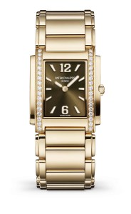 Patek Philippe Ref. 4910/1200A Twenty~4 in stainless steel with gray sunburst, black gradated dial.