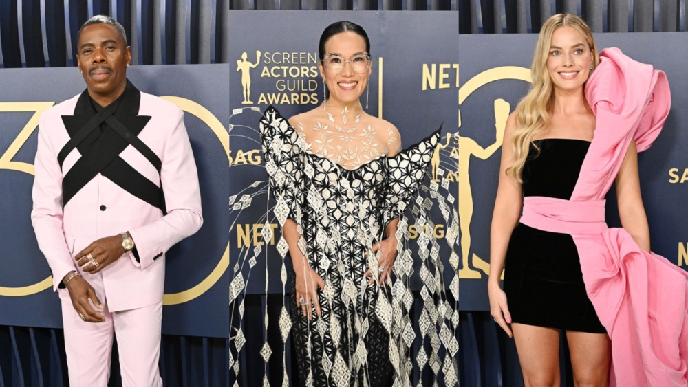 Colman Domingo, Ali Wong and Margot Robbie at the Screen Actors Guild Awards on Feb. 24 in Los Angeles.