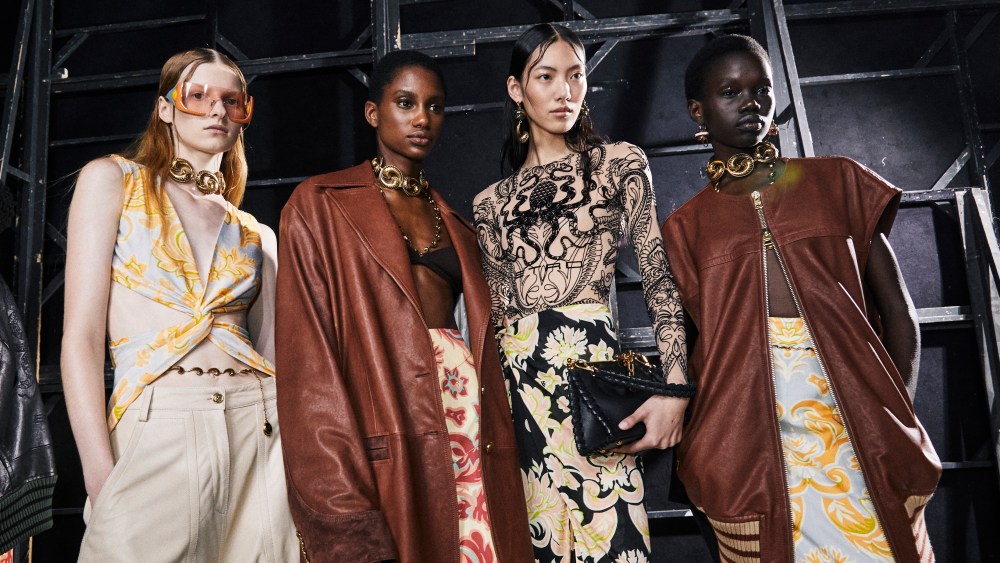 Backstage at the Etro spring 2024 show in Milan.