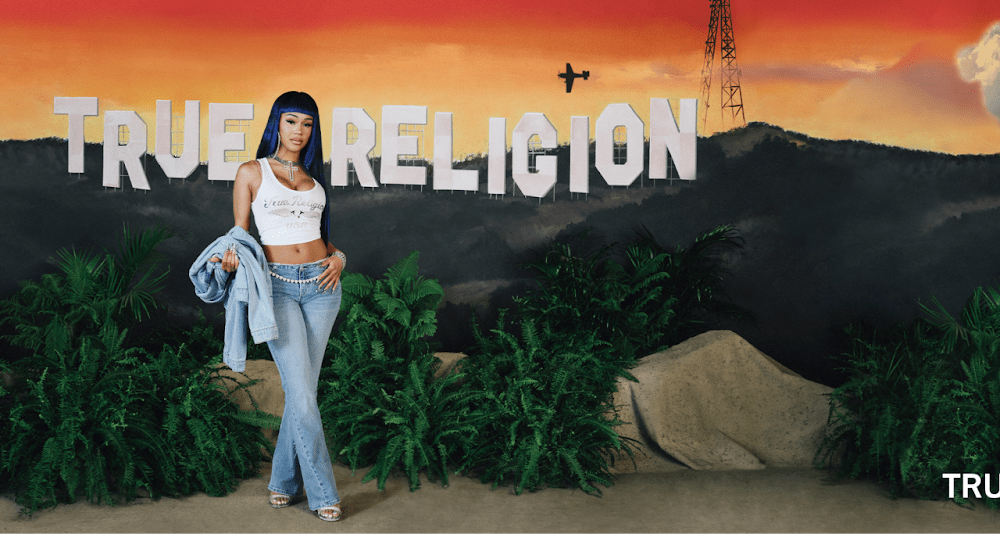 Grammy winner Saweetie is the face of True Religion's spring campaign.