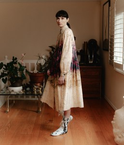 Model wearing Simon Ungless’ designs