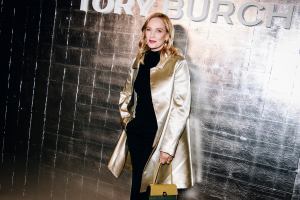 Uma Thurman at the Tory Burch Fall 2024 ready-to-wear show
