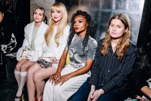 AnnaSophia Robb, Kathryn Newton, Dominique Thorne and Girl in Red at the Tory Burch Fall 2024 ready-to-wear show