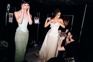 Backstage at the Wiederhoeft fall 2024 ready-to-wear show at New York Fashion Week.
