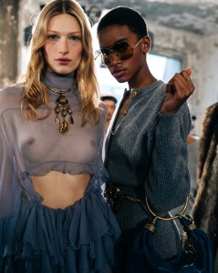 Backstage at Chloé Fall 2024 Ready-to-Wear Collection at Paris Fashion Week