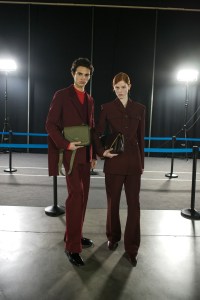 Backstage at Ferragamo Fall 2024 Ready-to-Wear Collection at Milan Fashion Week