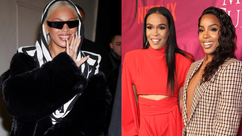Beyoncé, Michelle Williams and Kelly Rowland at Netflix's Mea Culpa premiere in New York.