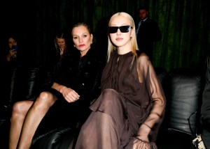 Kate Moss and Rosé at Saint at the Saint Laurent Fall 2024 Ready-to-Wear show