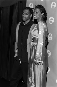 Rapper Coolio and Singer Desiree attend the 37th Annual Grammy Awards ceremony in Los Angeles, California on March 1, 1995.