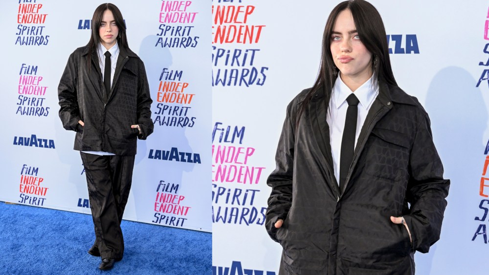 Billie Eilish at the 2024 Independent Spirit Awards in Santa Monica, Calif., on Sunday, wearing Valentino.