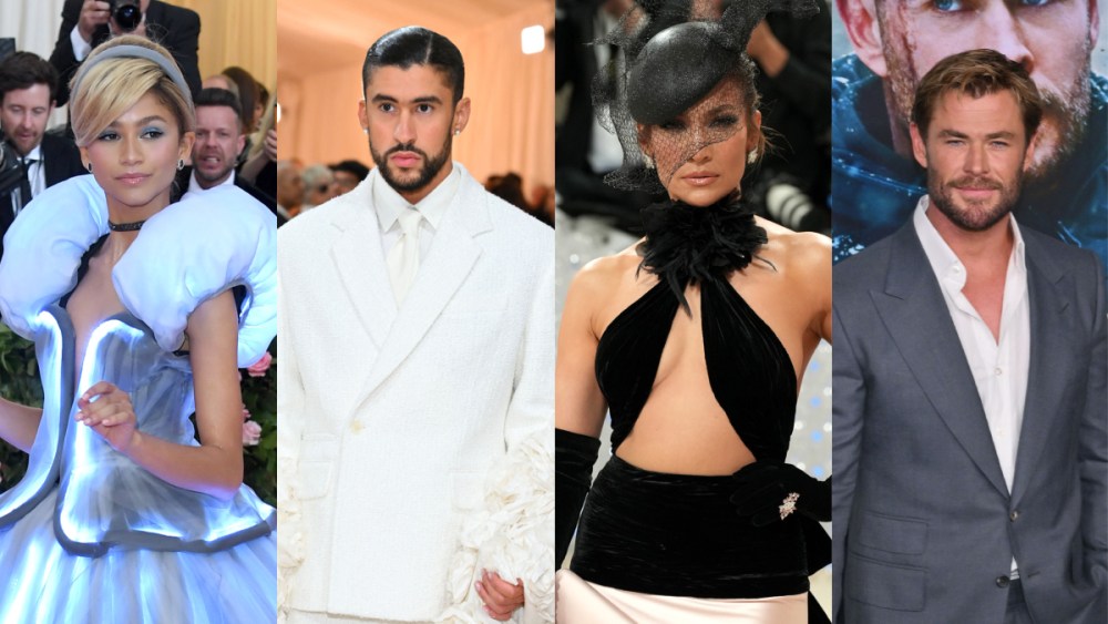 Zendaya, Bad Bunny, Jennifer Lopez and Chris Hemsworth, met gala 2024, co-chairs, the garden of time