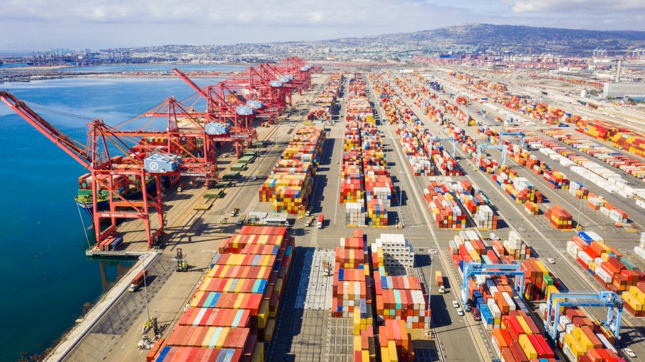 The Port of Long Beach, seen here, had a major impact on total December numbers, with total TEUs reaching 709,819, reflecting a 30 percent increase year over year—the gateway’s highest annual increase in 2023.
