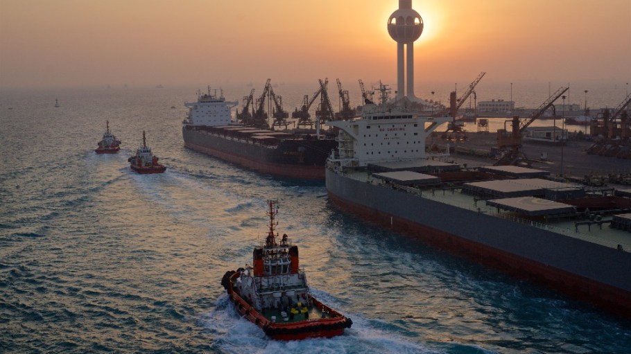 Ships bound for Italy via the Suez Canal.