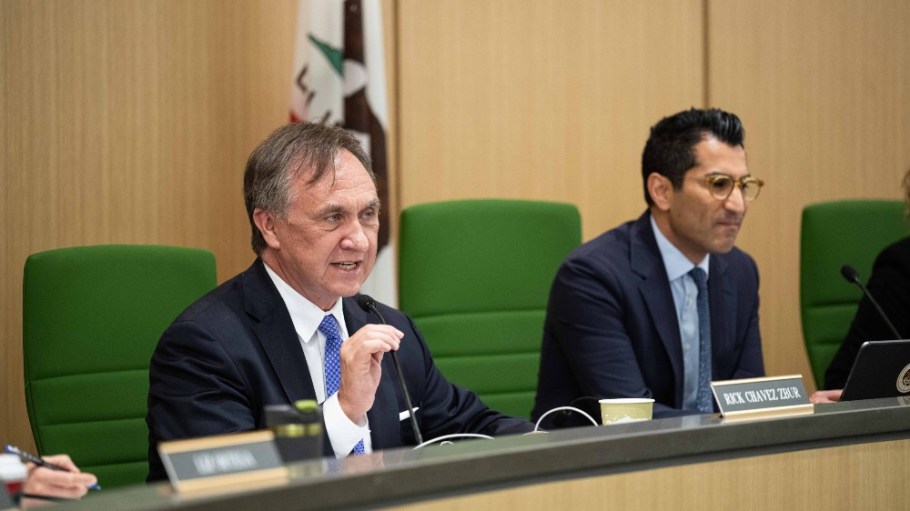 Left: Chairman of the Select Committee on Retail Theft Rick Zbur. Right: Speaker of the California State Assembly Robert Rivas.
