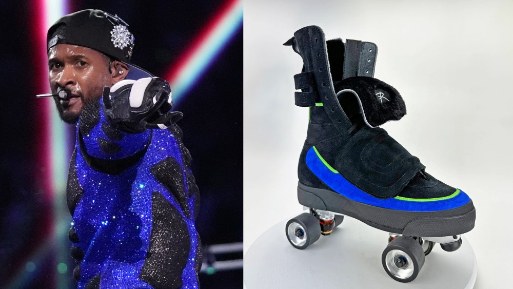 Usher, roller skates, super bowl, halftime show, Riedell skates, Flippers