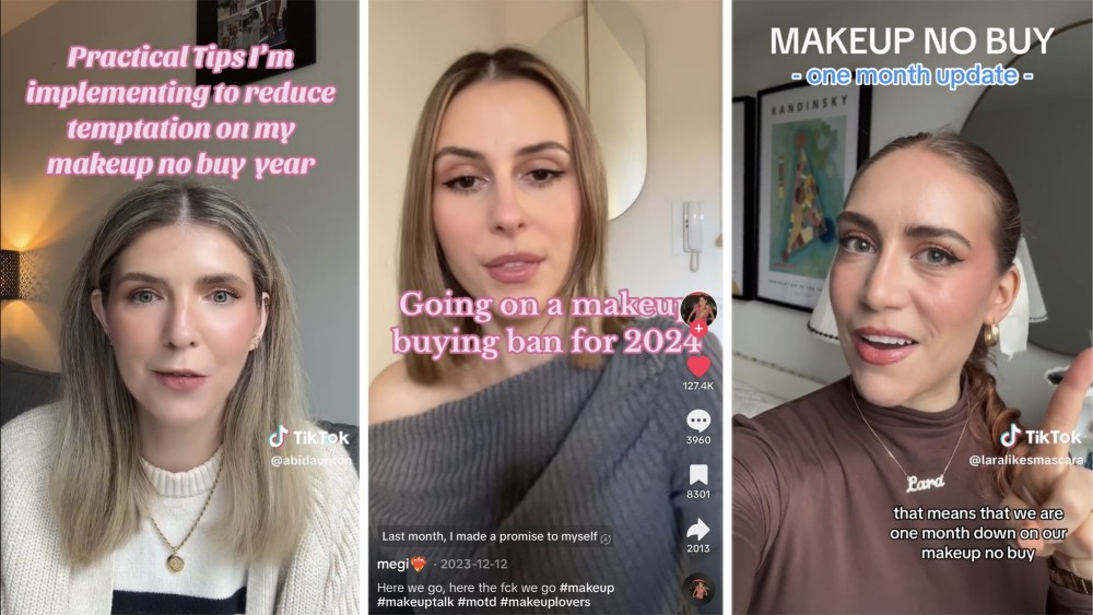 "No-buy 2024" is gaining traction among TikTok's beauty community.