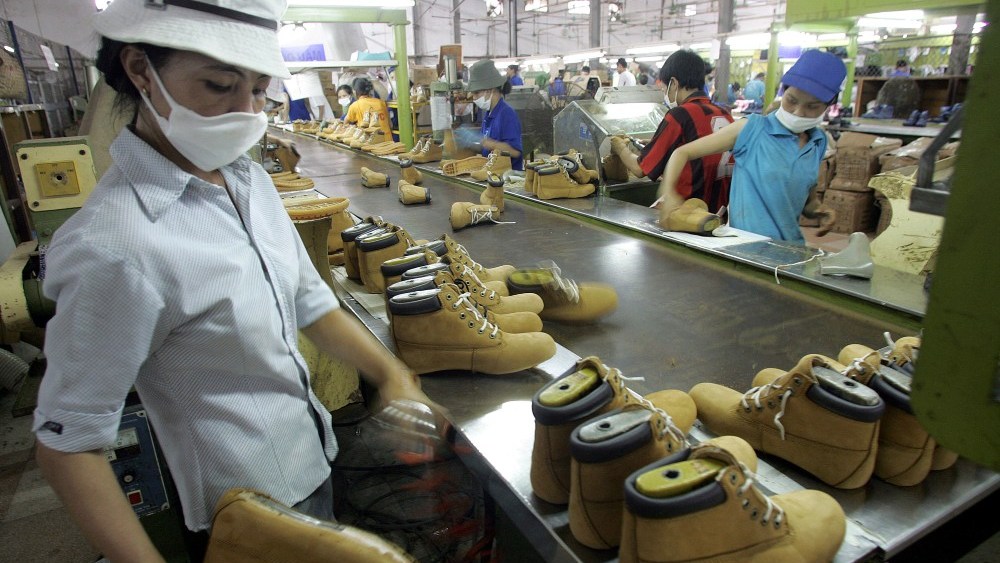Workers at a shoe factory in the suburbs of Ho Chi Minh City.