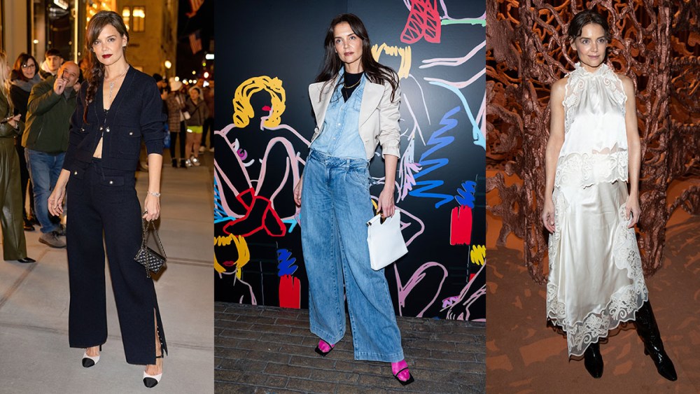 Katie Holmes, New York Fashion Week 2024, Alice + Olivia fashion show, Chanel dinner, Ulla Johnson fashion show