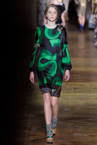 A model on the runway at Dries Van Noten's fall 2011 show.