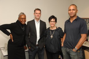 (L-R) Model agency owner Bethann Hardison, casting agent James Scully, stylist Lori Goldstein and model agent David Ralph at the 'Out of Fashion: Absense of Color' panel discussion at the New York Public Library in New York City.