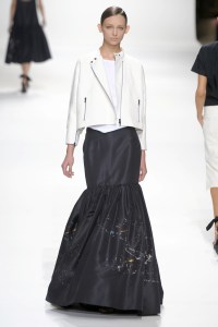 A model on the runway at Dries Van Noten's spring 2012 show.