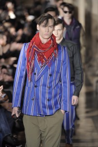 Models on the runway at the Dries Van Noten fall 2010 menswear show.