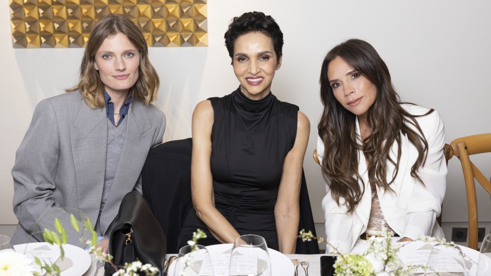 Constance Jablonski, Farida Khelfa and Victoria Beckham.