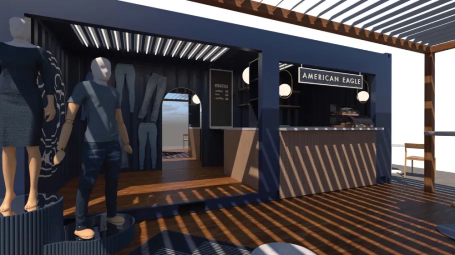 The pop-up will offer free coffee and pastries and key denim styles will be displayed with QR codes for customers to shop on AE.com.