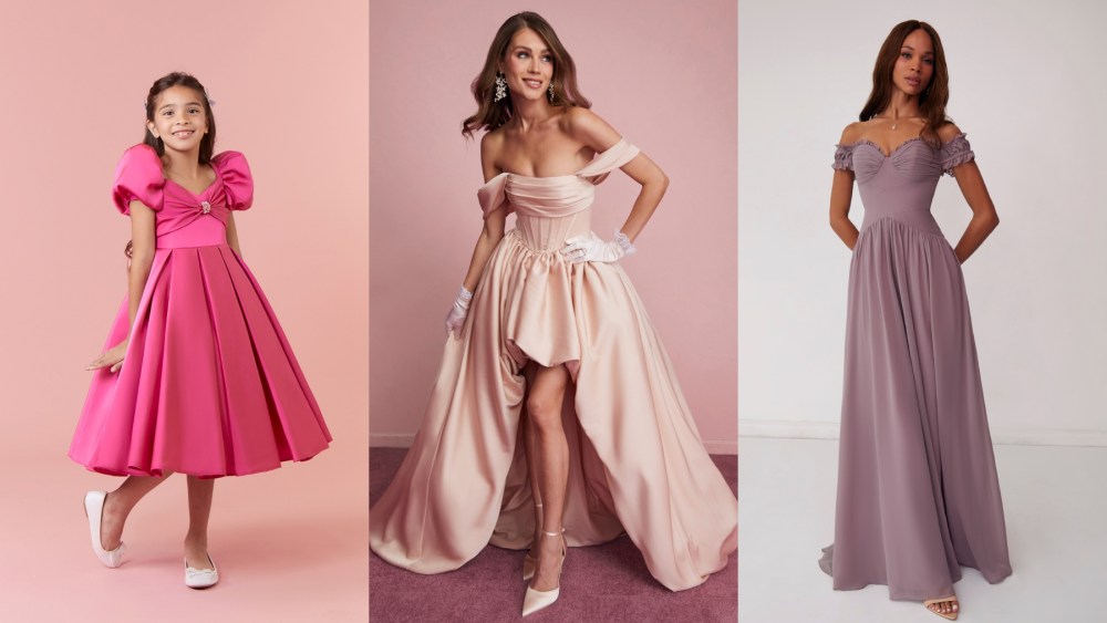The Azazie x Barbie bridal collection.