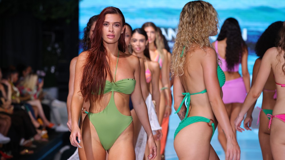 MIAMI BEACH, FLORIDA - JULY 08: Models walk the runway for Banana Moon during Miami Swim Week The Shows at SLS South Beach on July 08, 2023 in Miami Beach, Florida. (Photo by Thomas Concordia/Getty Images for Miami Swim Week - The Shows)