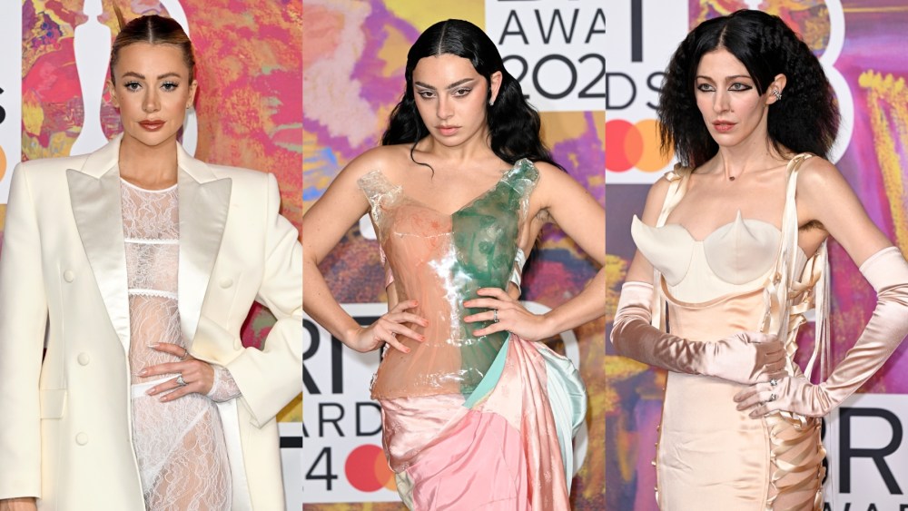 Olivia Attwood, Charli XCX and Caroline Polachek see through style attend the Brit Awards on Mar. 2 in London