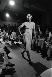 Model Bethann Hardison on the runway at Clovis Ruffin Fall 1974 Ready to Wear Collection Fashion Show on May 8, 1974 in New York City.