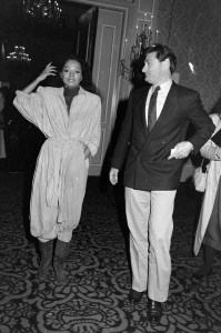 Diana Ross and Richard Grant attend an event, celebrating the 25th anniversary of the Women's Guild and featuring a Michaele Vollbracht fashion show, in Los Angeles, California, on March 19, 1982.