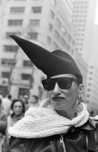 Participants doned hats of their own creations for the annual Easter Parade held along 5th Ave near Saint Patrick's Cathedral on April 4, 1988 in New York, New York