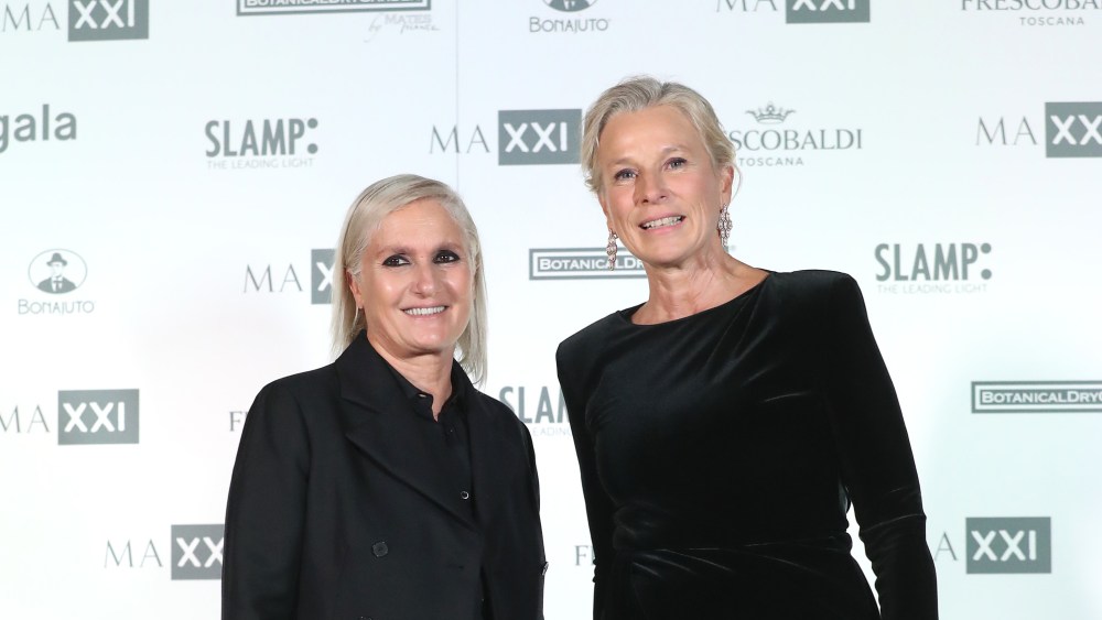ROME, ITALY - NOVEMBER 14: Maria Grazia Chiuri and Giovanna Melandri attend the MAXXI Fundraising Gala 2022 at Maxxi on November 14, 2022 in Rome, Italy. (Photo by Elisabetta Villa/Getty Images for MAXXI)