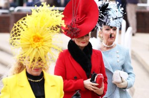 CHELTENHAM, ENGLAND - MARCH 13: Racegoers arrive ahead of day two of the Cheltenham Festival 2024 at Cheltenham Racecourse on March 13, 2024 in Cheltenham, England. (Photo by Michael Steele/Getty Images)