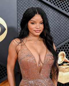 Halle Bailey at the 66th Annual Grammy Awards.