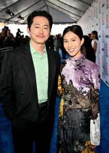 Steven Yeun and Joana Pak at the 2024 Film Independent Spirit Awards.