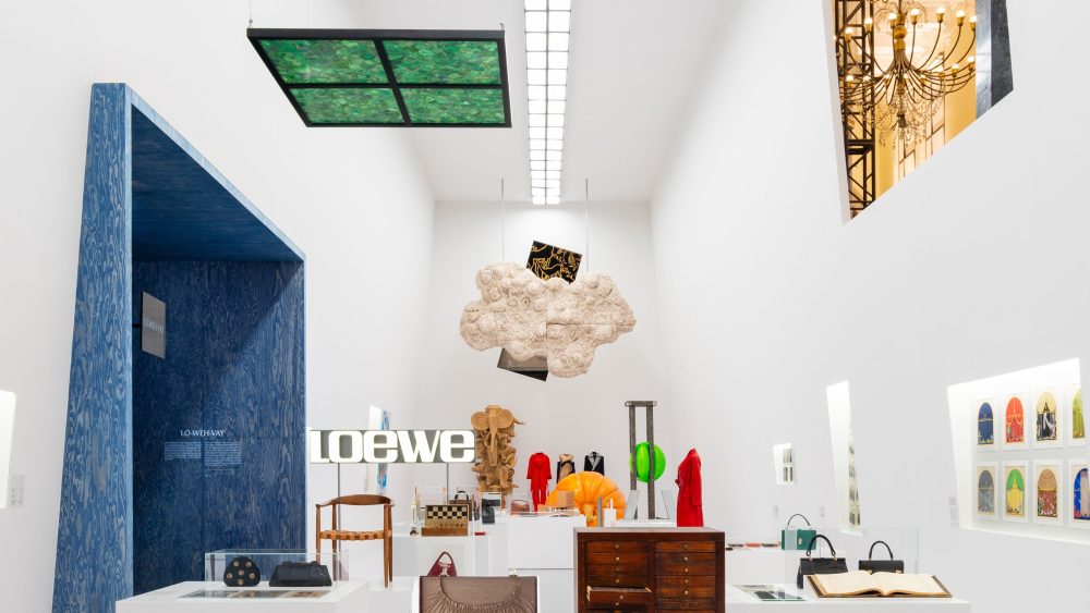 Inside Loewe's "Crafted World" exhibition.