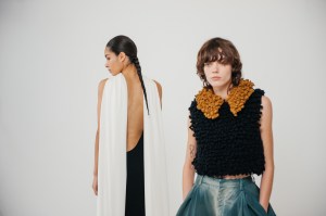 Backstage at the Loewe fall 2024 ready-to-wear show at Paris Fashion Week.