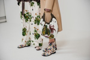 Backstage at the Loewe fall 2024 ready-to-wear show at Paris Fashion Week.