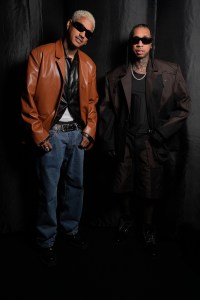 Alexander 'AE' Edwards and Tyga   at the Mugler Fall 2024 Ready-to-Wear show