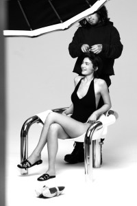 Behind the scenes of the Sam Edelman shoot with Kylie Jenner.