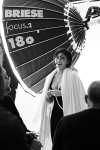 Behind the scenes of the Sam Edelman shoot with Kylie Jenner.