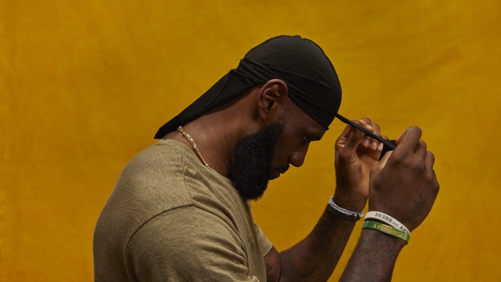 LeBron James for The Shop, the Parlux-backed men's grooming line he cofounded, launching today.