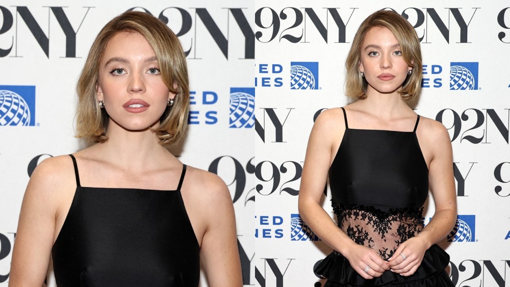 Sydney Sweeney Wears Lacy Little Black Dress by Shushu/Tong at 92NY