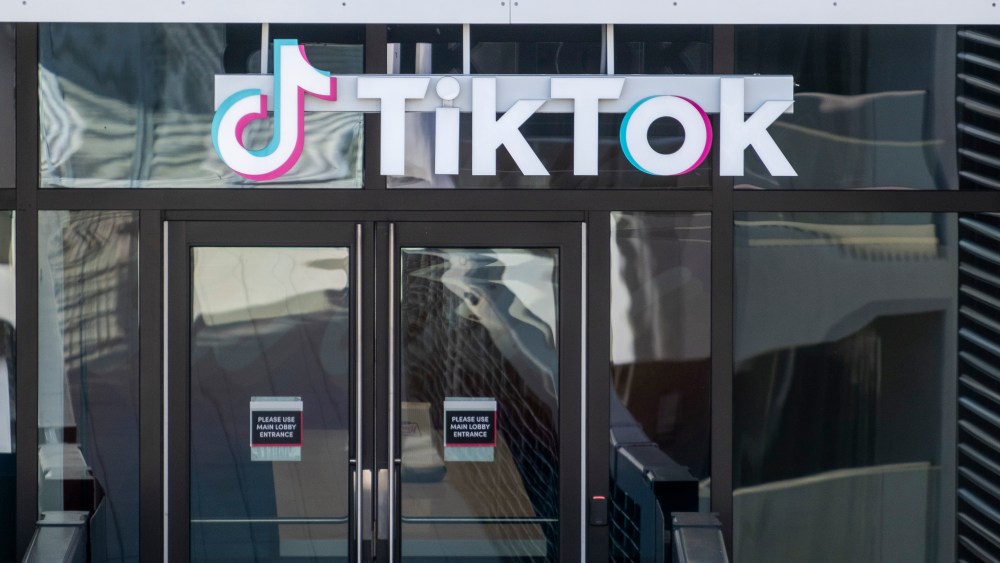 A TikTok sign is displayed on TikTok Inc. headquarters building in Culver City, California, March 13, 2024. (Ringo Chiu via AP)