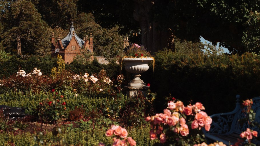 The Rose Garden at the Queen Elizabeth Walled Garden at Dumfries House in Scotland.
