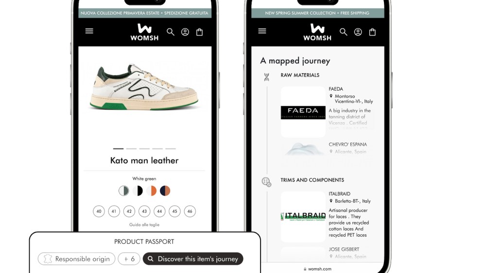 Sneaker brand WOMSH pioneers digital product passports powered by Renoon.