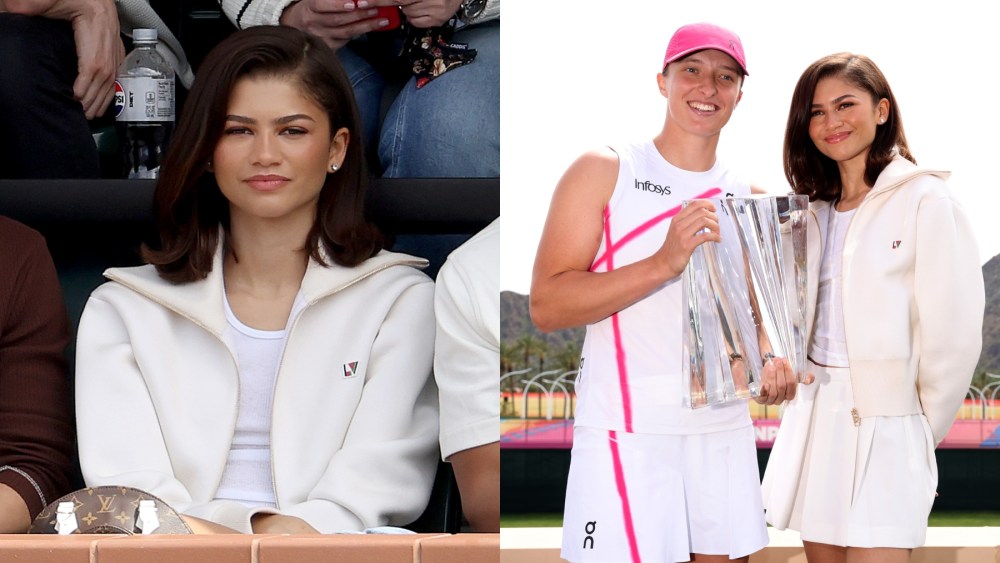 Zendaya and Iga Swiatek at the BNP Paribas Open on March 17 in Indian Wells, California.